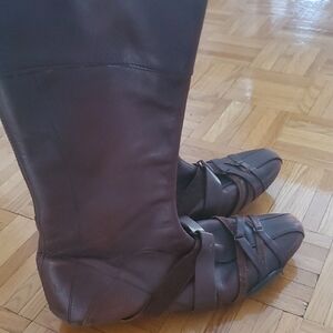 Atlanta Vintage Brown Leather Moto Boxing Flat Zip Boots